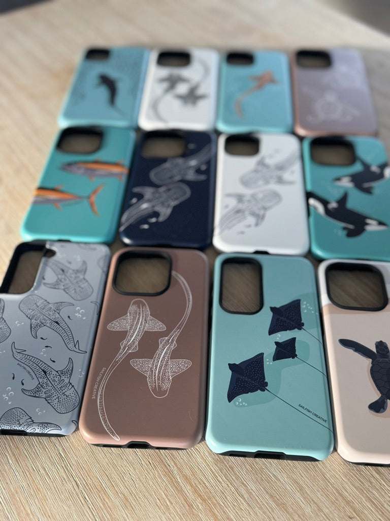 iPhone Phone Case - Leopard Sharks Outline Natural