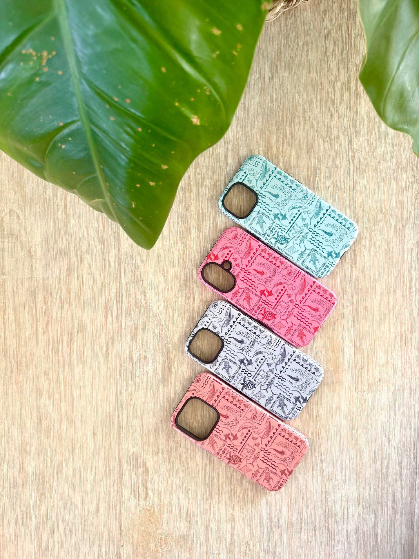 iPhone Tough Phone Case - Busy Print Coral