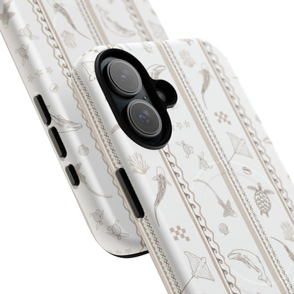 iPhone MagSafe Tough Phone Case - Candy Stripes Beige
