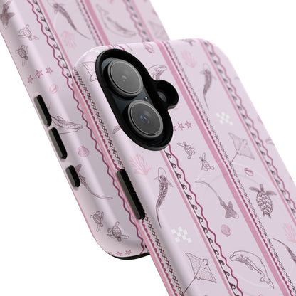 iPhone MagSafe Tough Phone Case - Candy Stripes Orchid