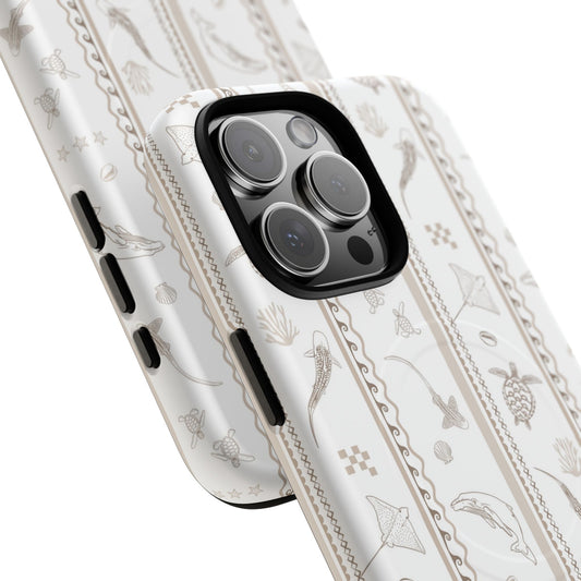 iPhone MagSafe Tough Phone Case - Candy Stripes Beige