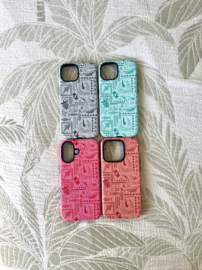 iPhone Tough Phone Case - Busy Print Pinks