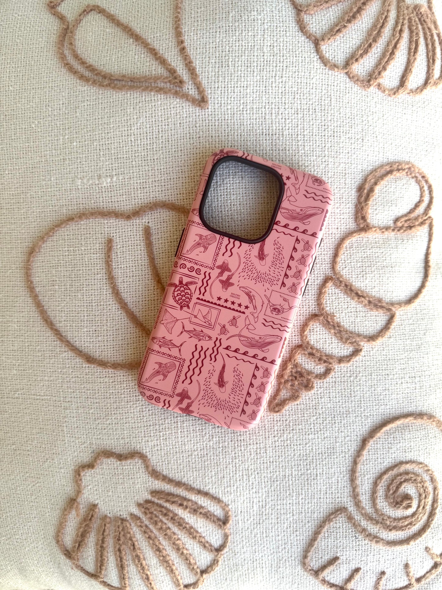 iPhone Tough Phone Case - Busy Print Coral
