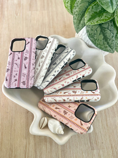iPhone Tough Phone Case - Candy Stripes Beige