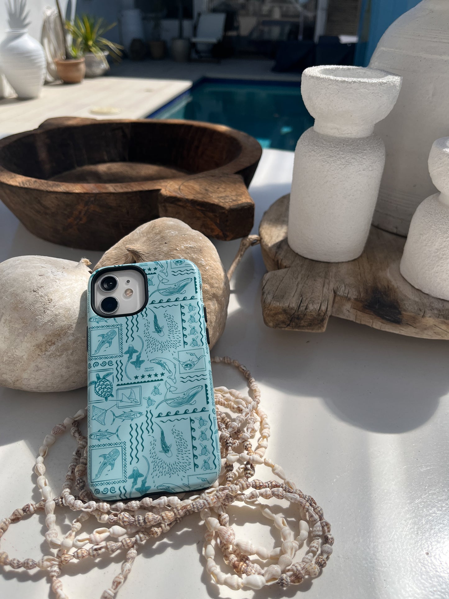 iPhone Phone Case - Busy Print Teal
