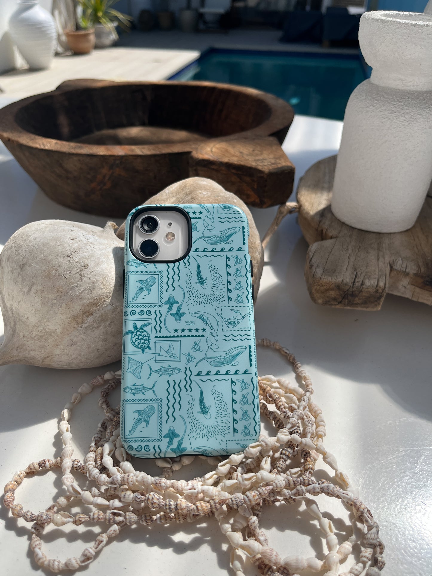iPhone Phone Case - Busy Print Teal