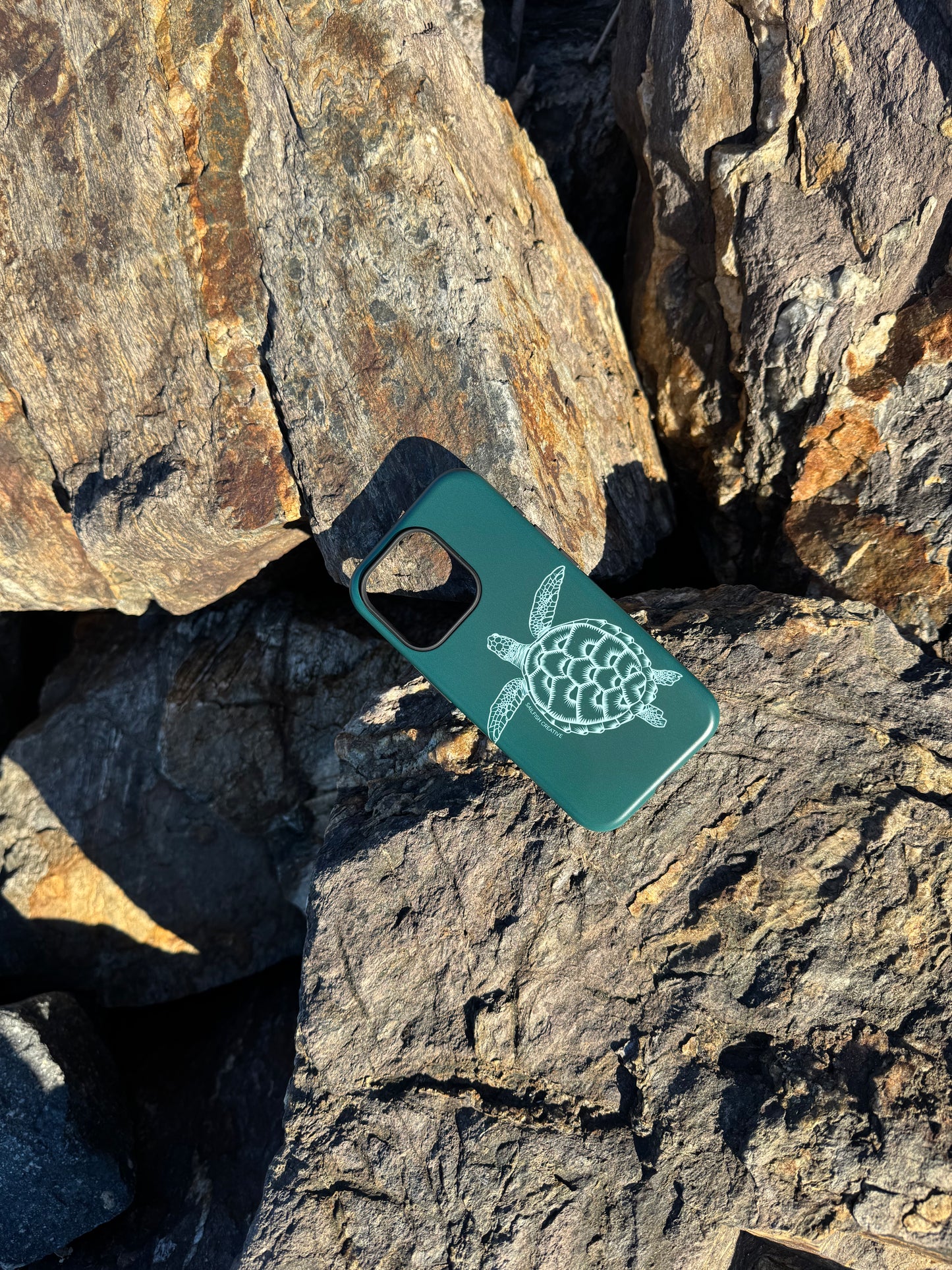 iPhone Tough Case - Turtle Outline Emerald