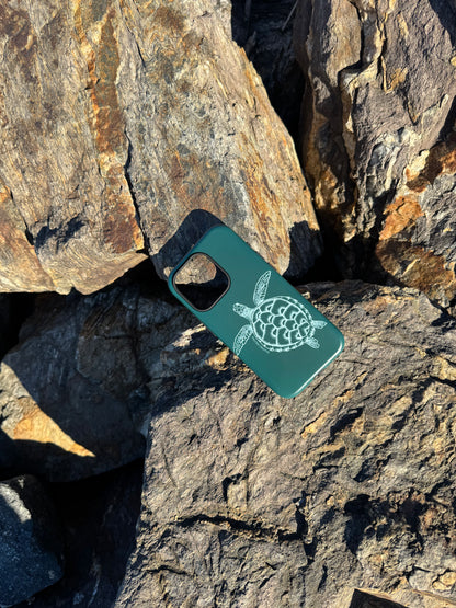 iPhone Tough Case - Turtle Outline Emerald
