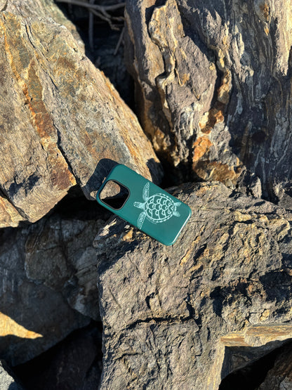 iPhone Tough Case - Turtle Outline Emerald