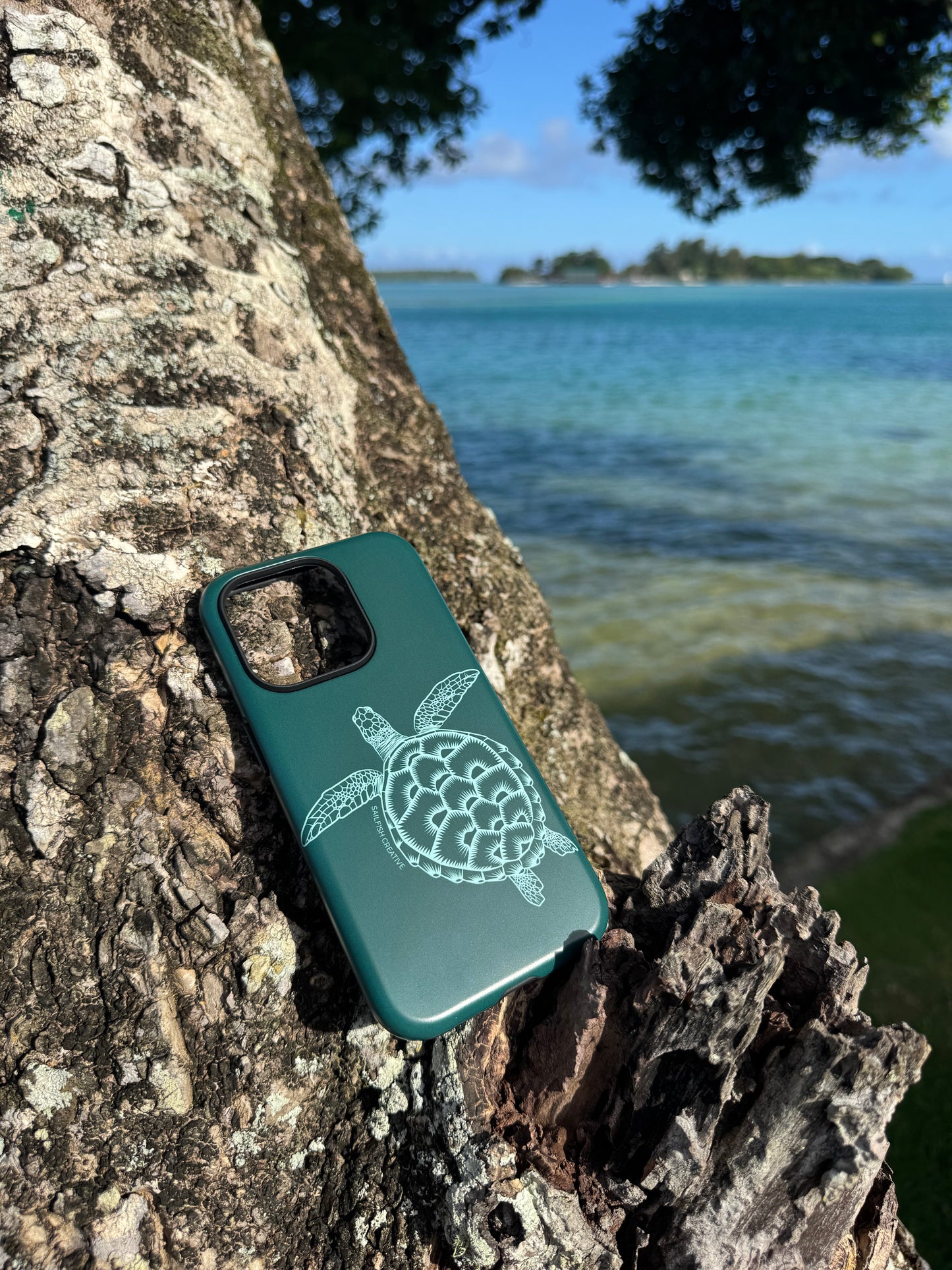 iPhone Tough Case - Turtle Outline Emerald