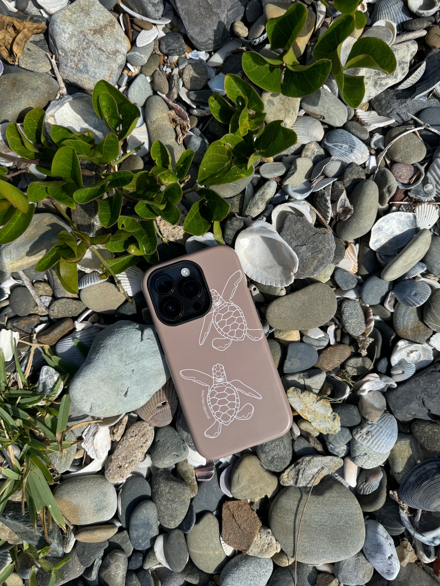 iPhone Phone Case - Turtle Hatchlings Outline Natural