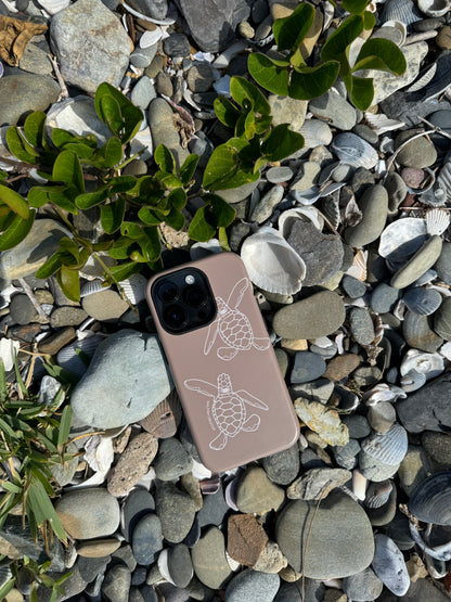 iPhone Phone Case - Turtle Hatchlings Outline Natural