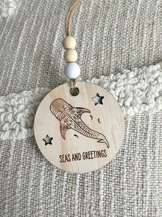 Wooden Christmas Decoration - Whale Shark - Sailfish Creative