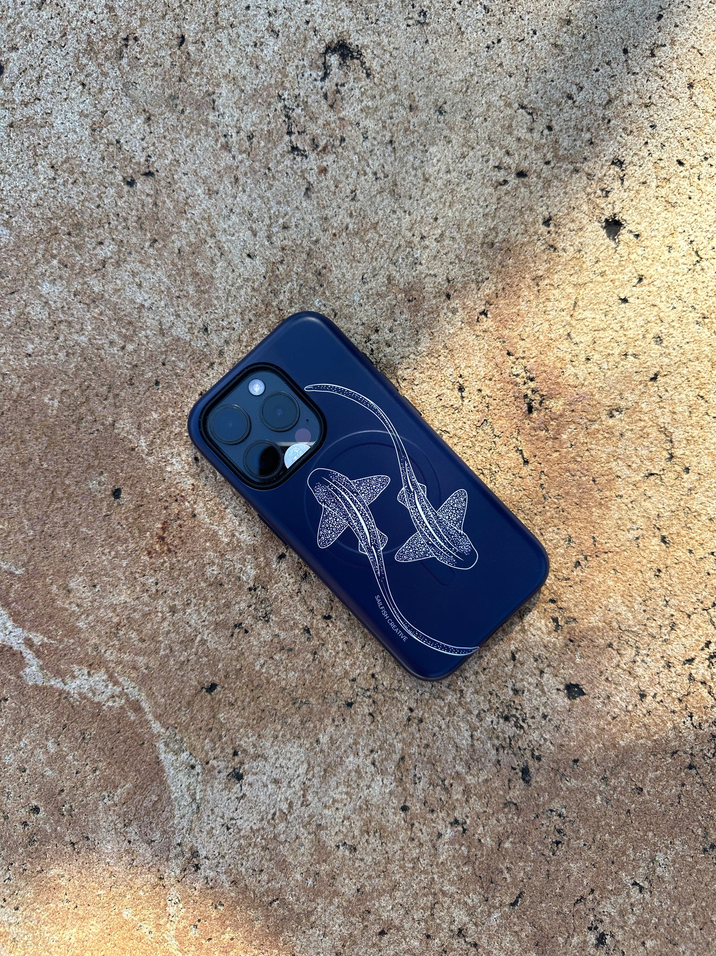 iPhone Phone Case - Leopard Sharks Outline Navy