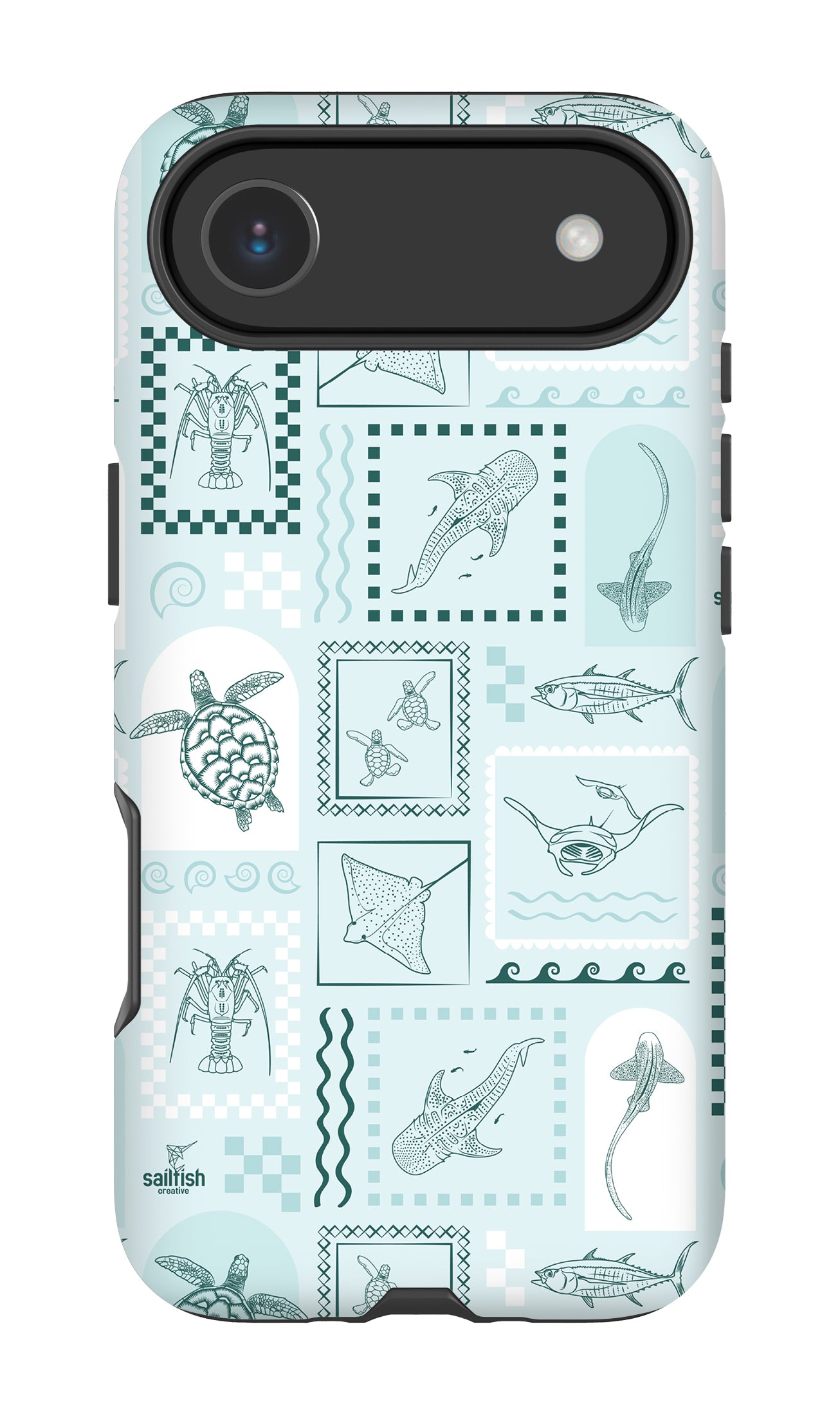 iPhone Tough Phone Case - Arches Print Teal