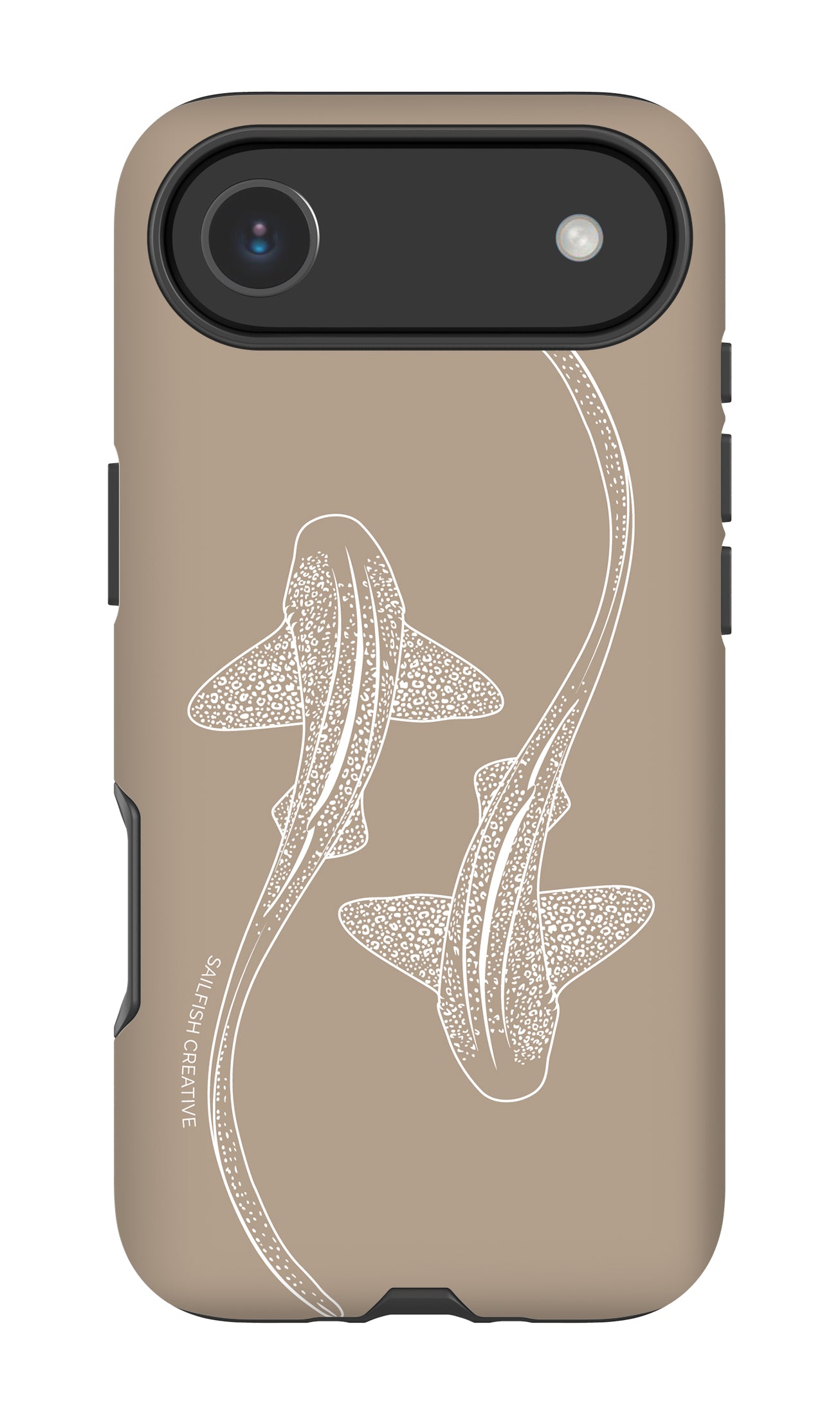 iPhone Tough Phone Case - Leopard Sharks Outline Natural