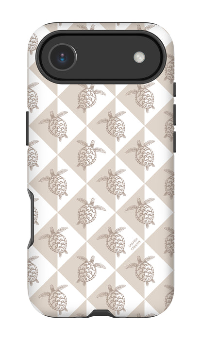 iPhone Tough Phone Case - Turtle Diamonds Neutral