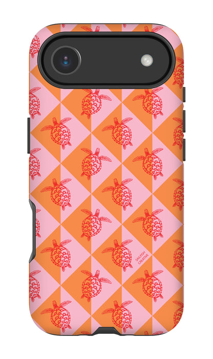 iPhone Tough Phone Case - Turtle Diamonds Candy Sunset