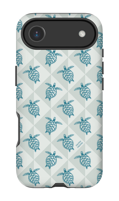 iPhone Tough Phone Case - Turtle Diamonds Coastal Storm