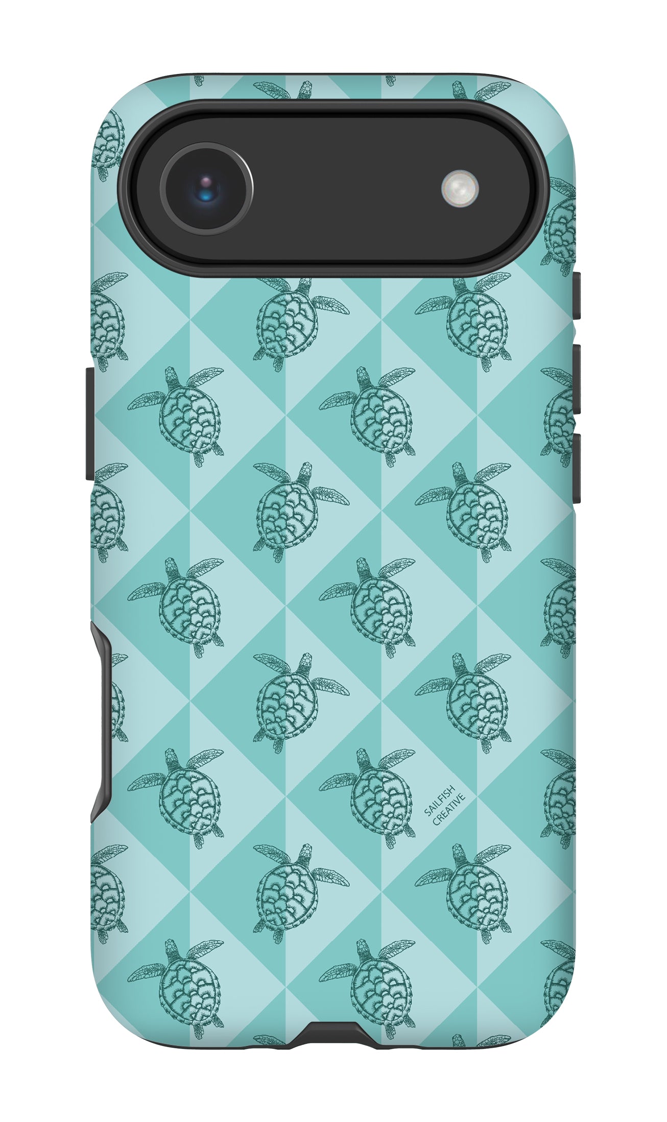 iPhone Tough Phone Case - Turtle Diamonds Teal