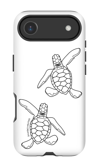 iPhone Tough Phone Case - Turtle Hatchlings Outline