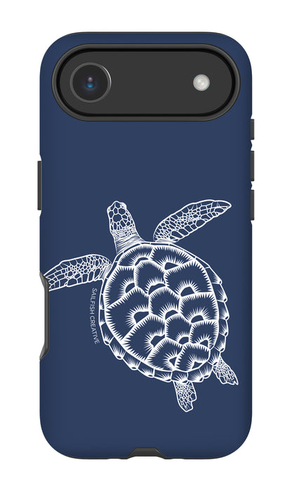 iPhone Phone Case - Turtle Outline Navy