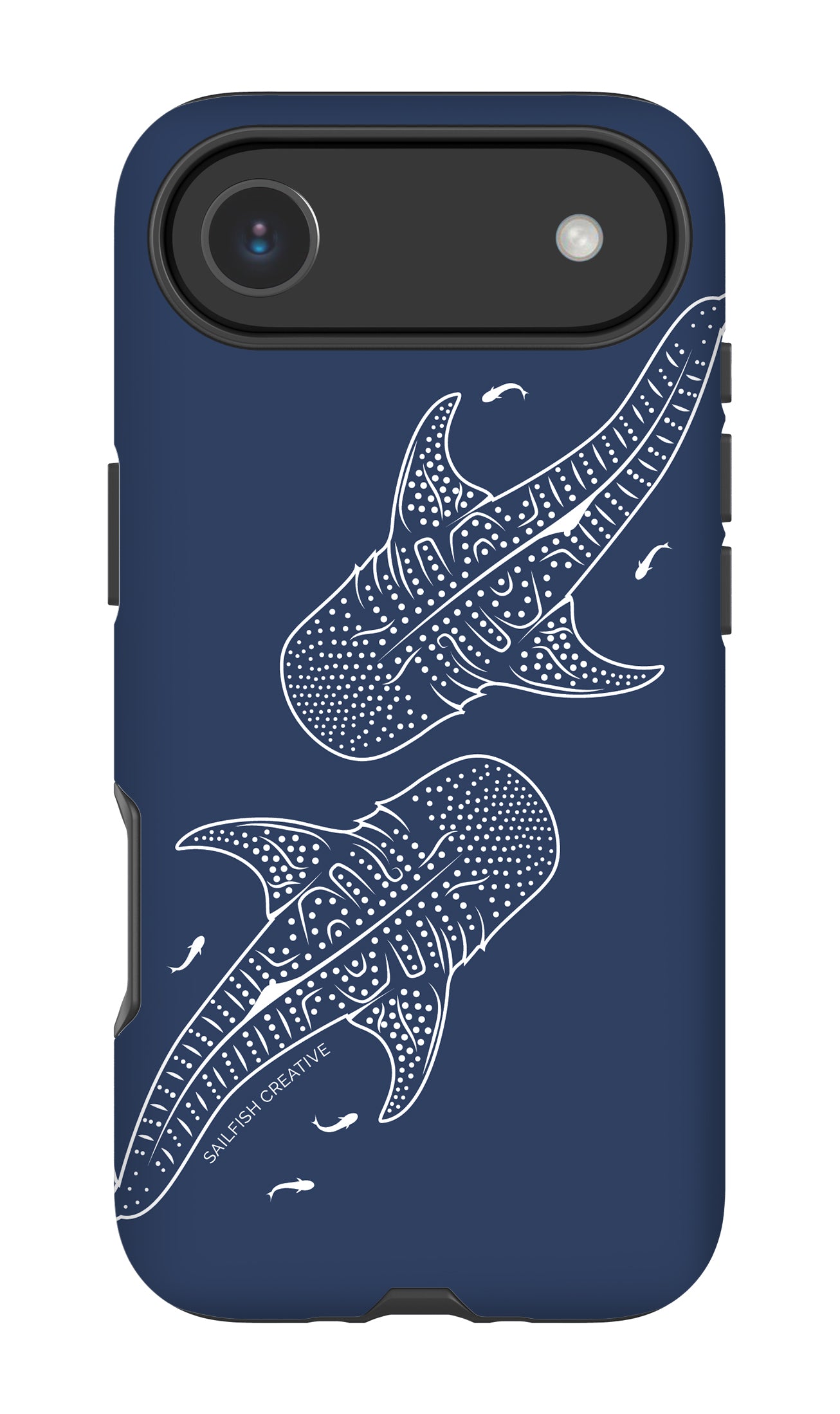 iPhone Tough Phone Case - Whale Sharks Outline Navy
