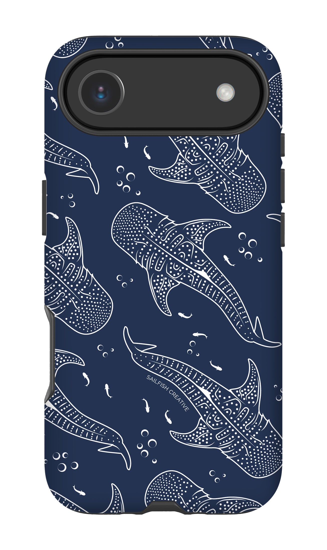 iPhone Tough Phone Case - Whale Sharks Pattern Navy