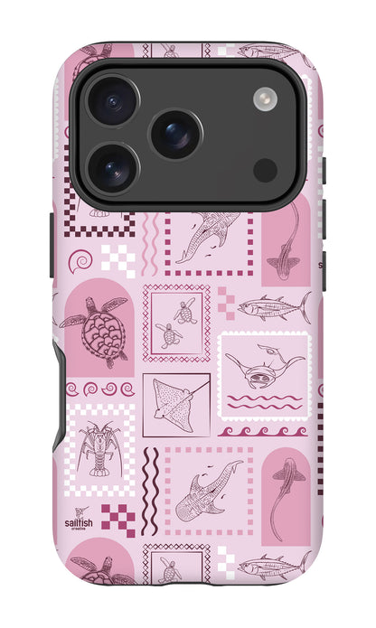 iPhone Tough Phone Case - Arches Print Orchid