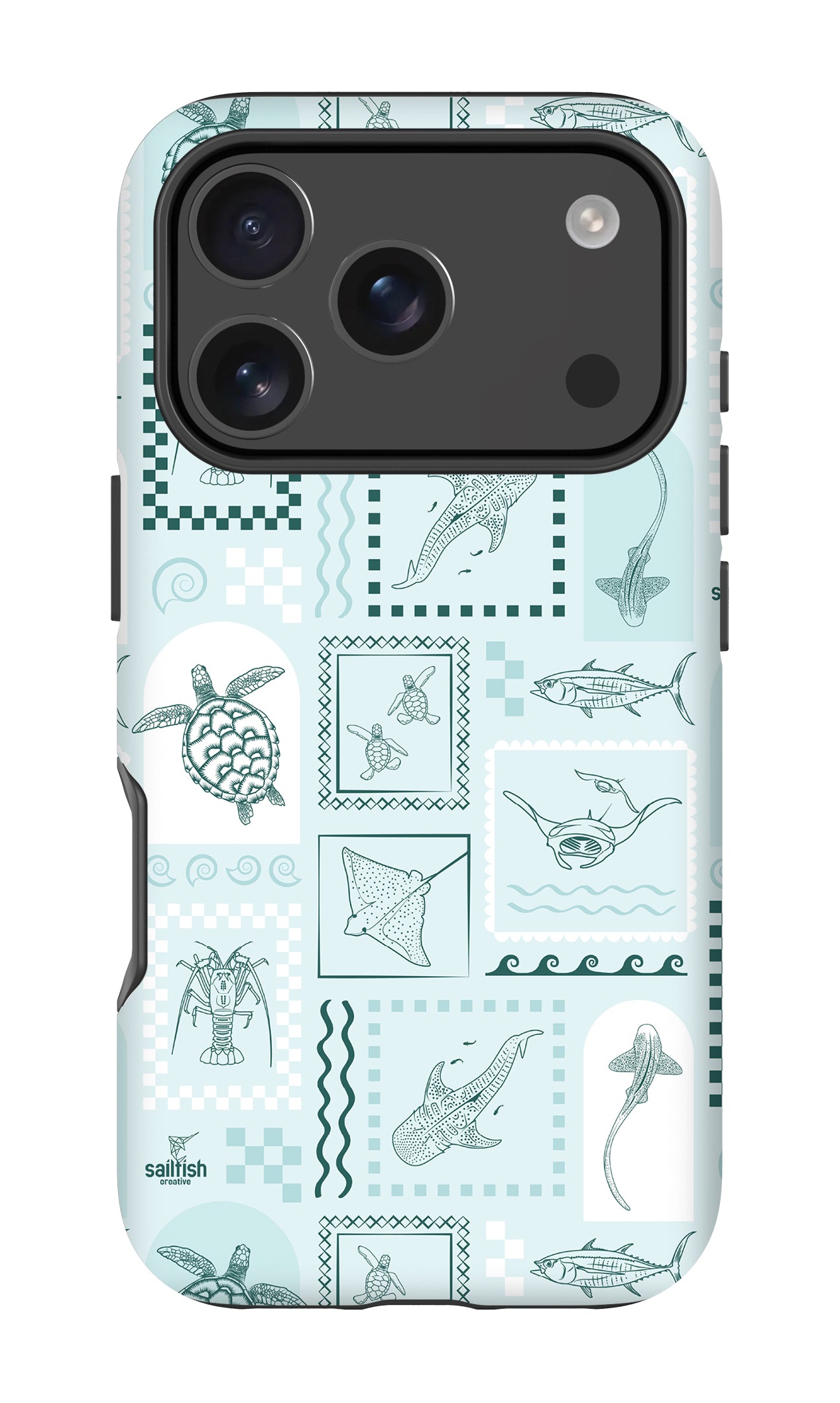 iPhone Tough Phone Case - Arches Print Teal