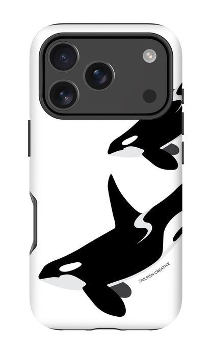 iPhone Tough Phone Case - Orca Killer Whale White