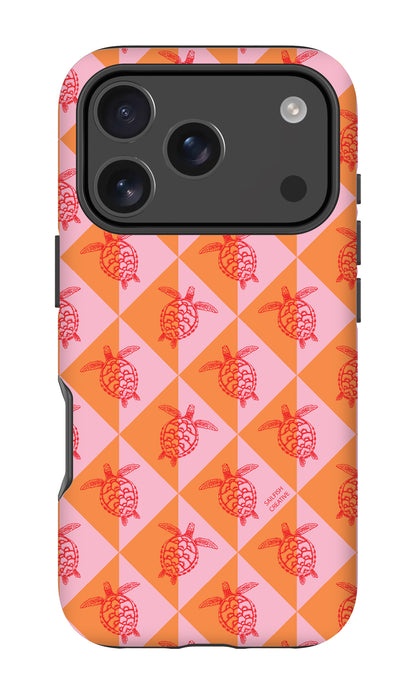 iPhone Tough Phone Case - Turtle Diamonds Candy Sunset