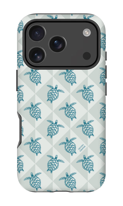iPhone Tough Phone Case - Turtle Diamonds Coastal Storm