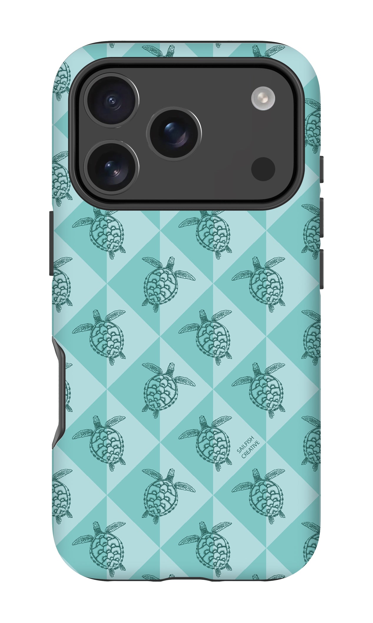 iPhone Tough Phone Case - Turtle Diamonds Teal