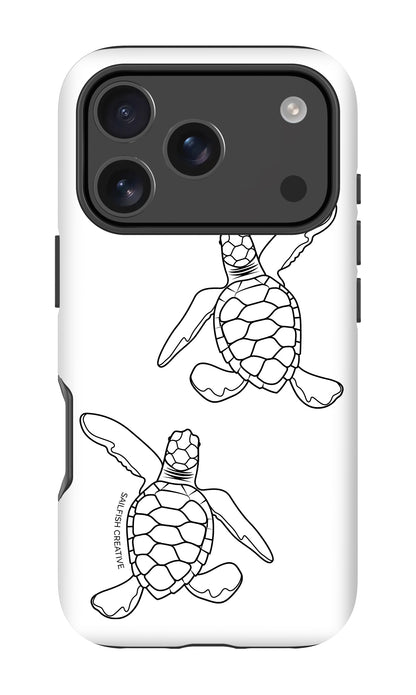 iPhone Tough Phone Case - Turtle Hatchlings Outline