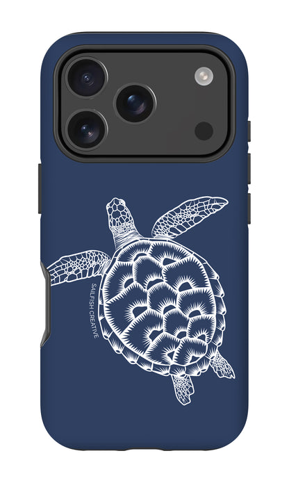 iPhone Phone Case - Turtle Outline Navy