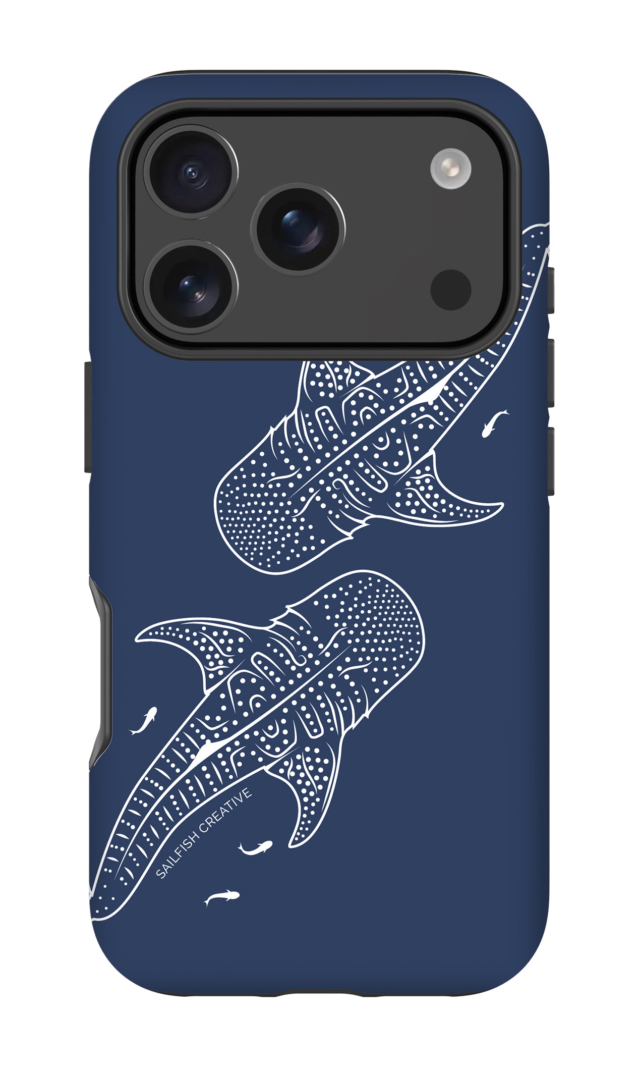 iPhone Tough Phone Case - Whale Sharks Outline Navy