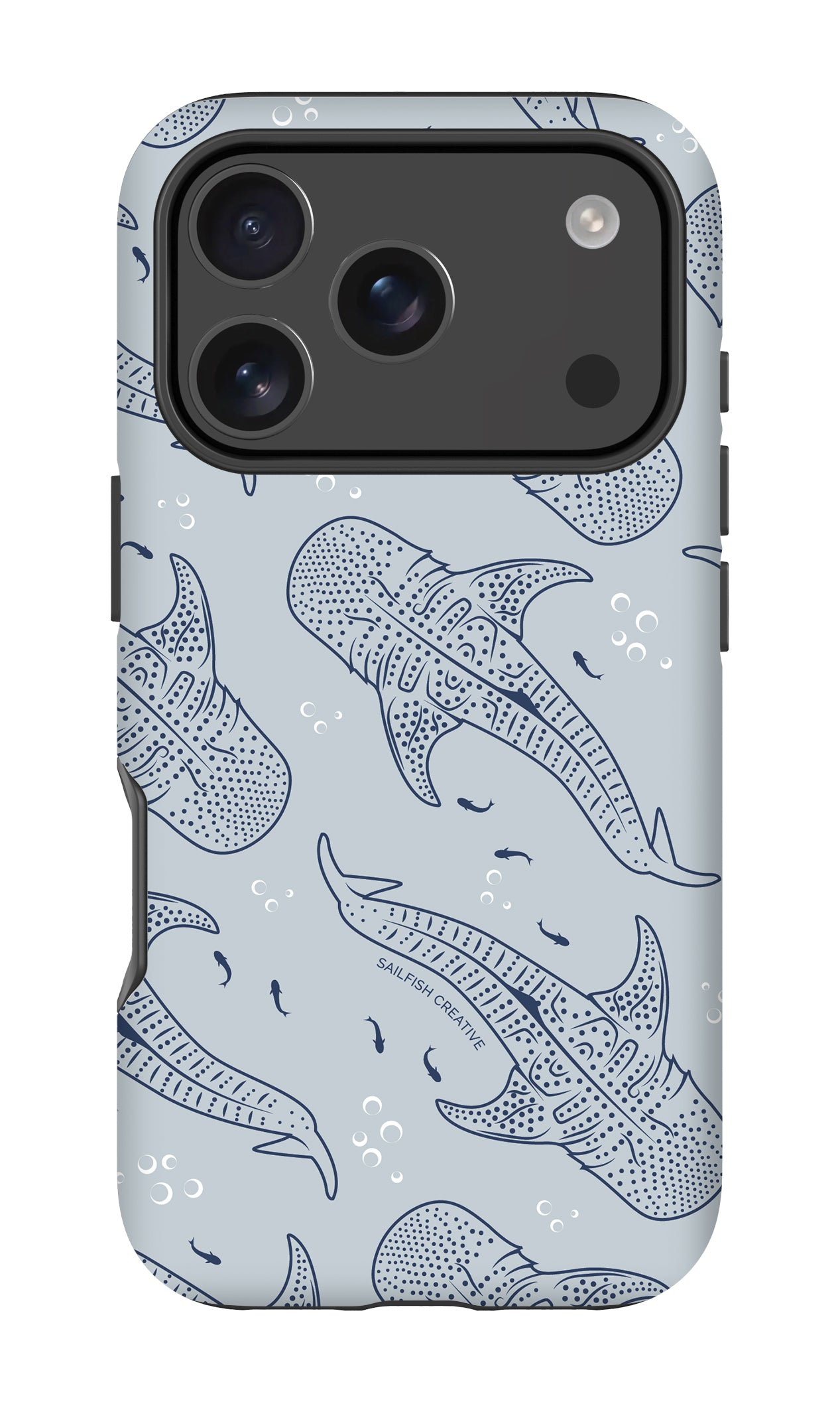 iPhone Tough Phone Case - Whale Sharks Pattern Overcast Blue