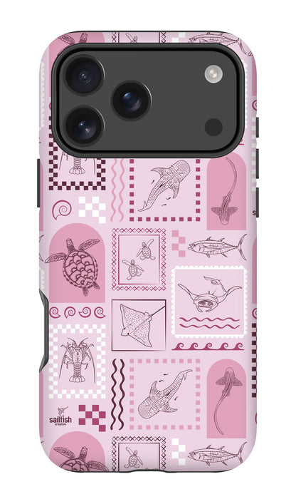 iPhone Tough Phone Case - Arches Print Orchid
