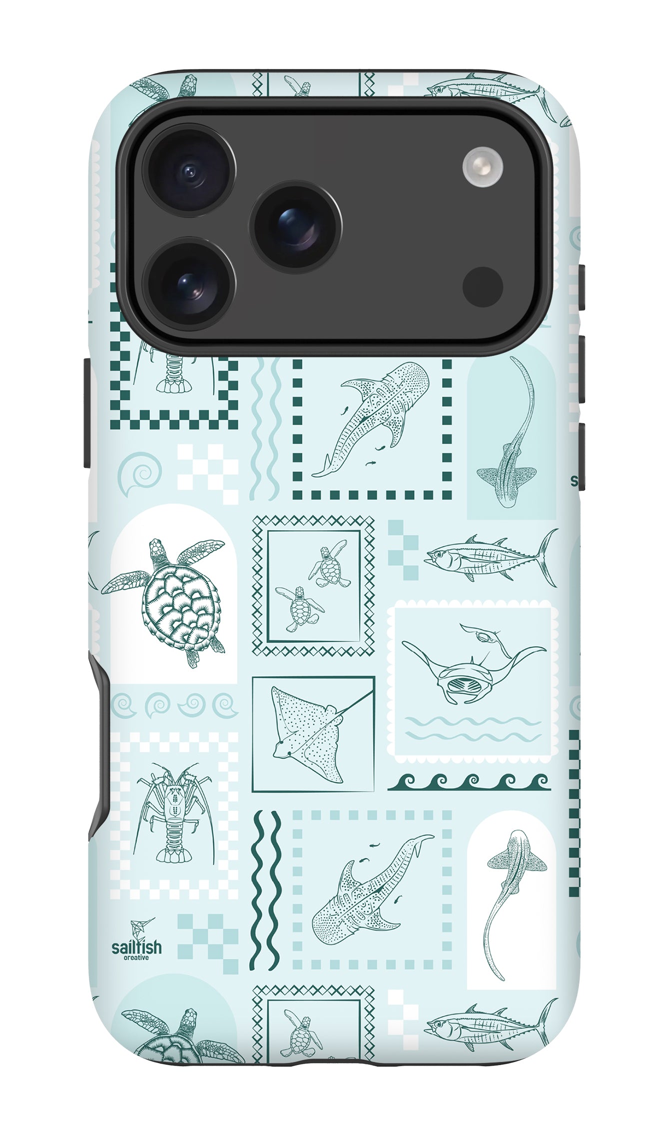 iPhone Tough Phone Case - Arches Print Teal