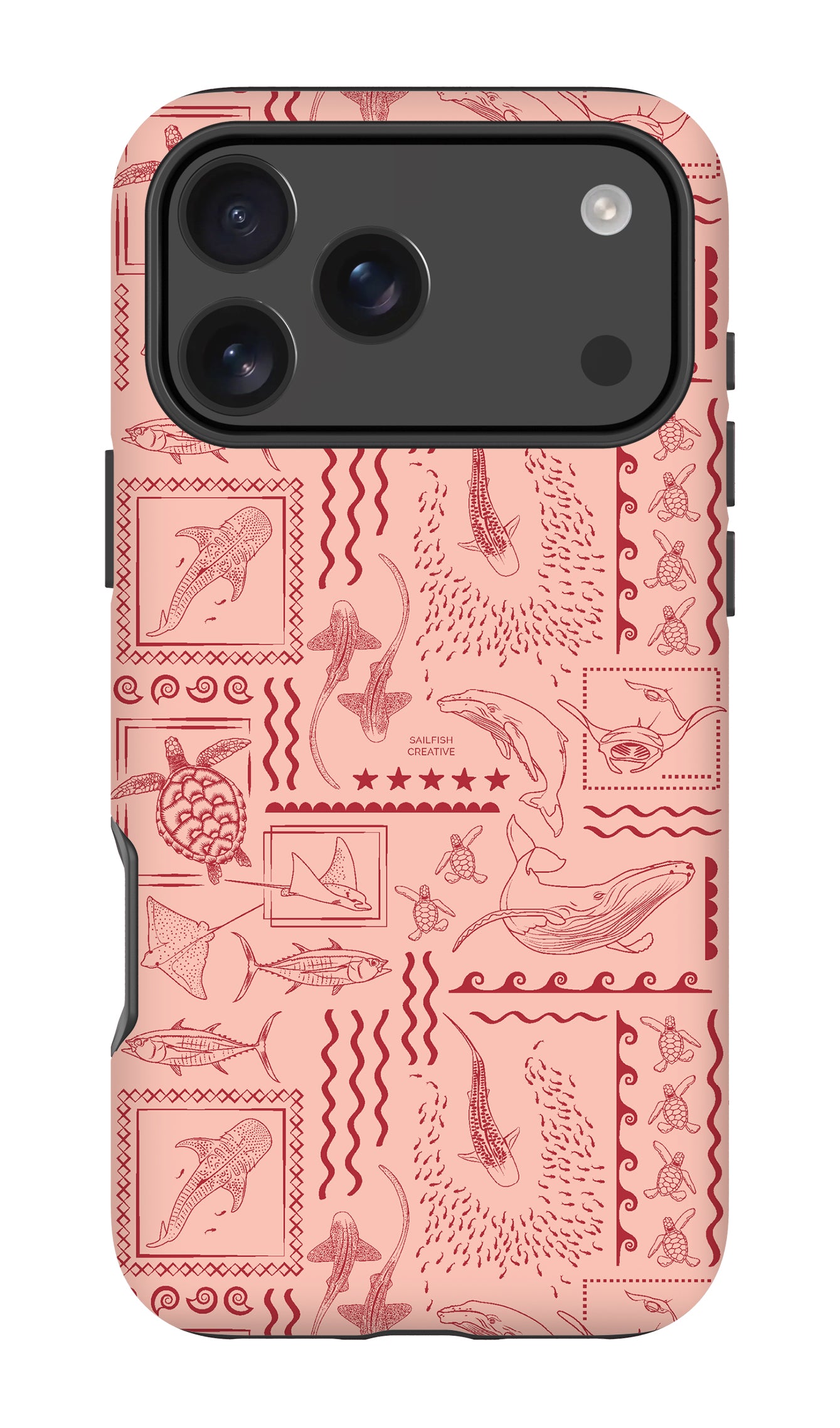 iPhone Tough Phone Case - Busy Print Coral