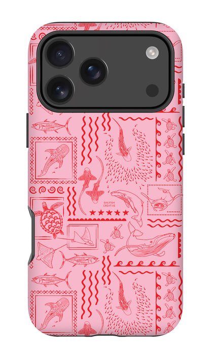 iPhone Tough Phone Case - Busy Print Pinks
