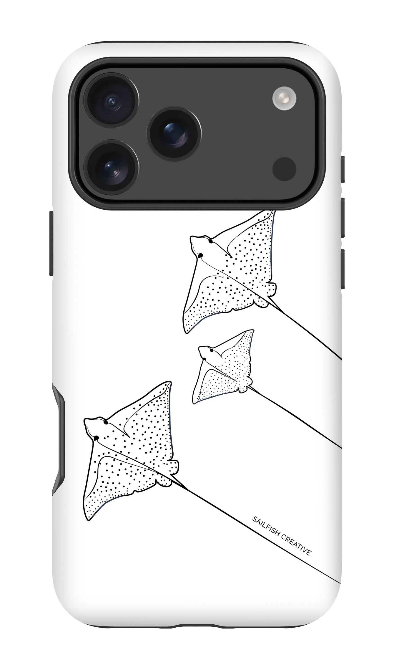 iPhone Tough Phone Case - Eagle Ray Outline