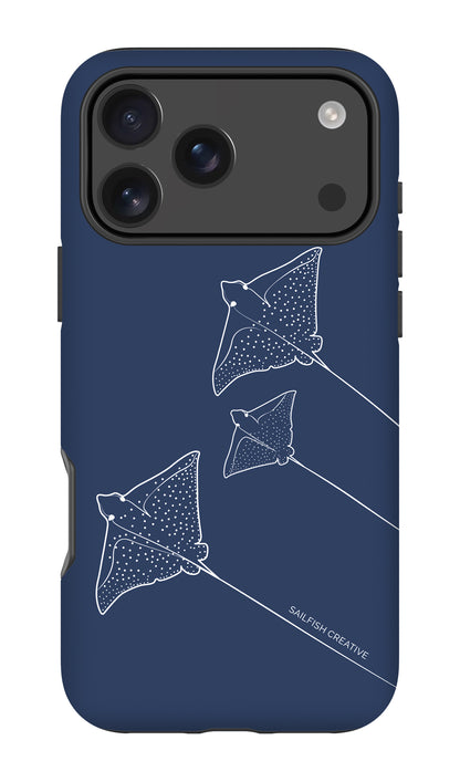 iPhone Phone Case - Eagle Ray Outline Navy