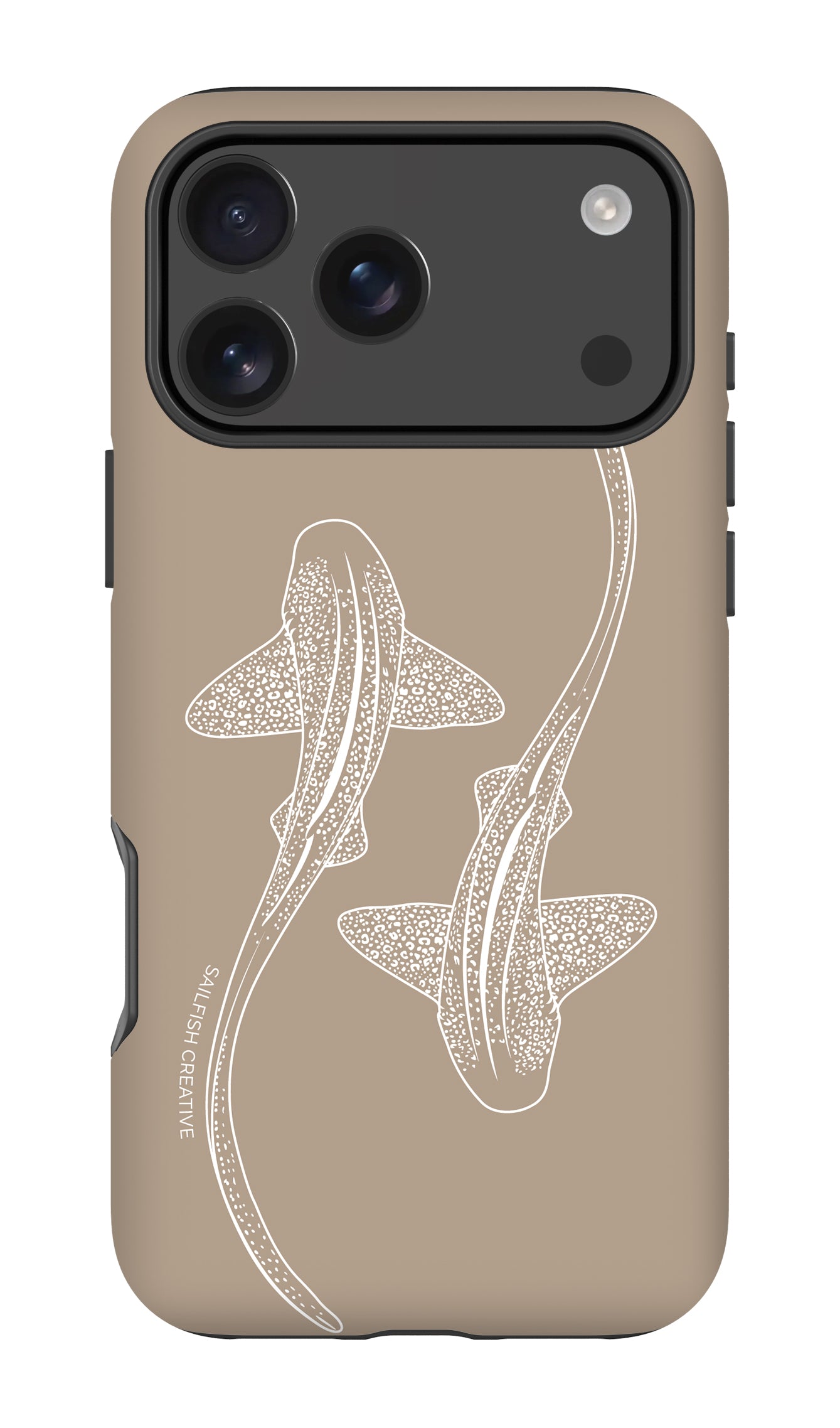iPhone Tough Phone Case - Leopard Sharks Outline Natural