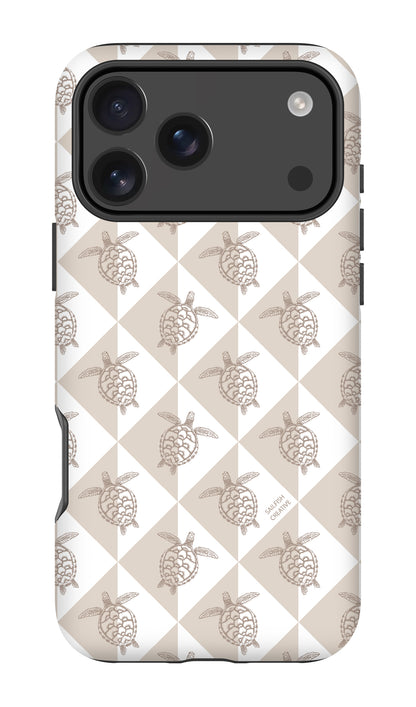 iPhone Tough Phone Case - Turtle Diamonds Neutral