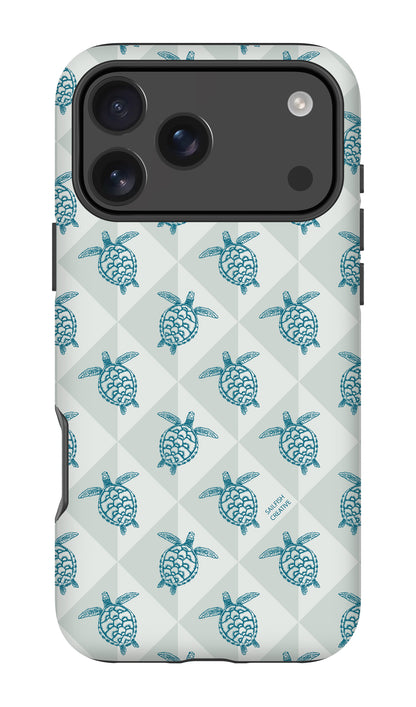 iPhone Tough Phone Case - Turtle Diamonds Coastal Storm