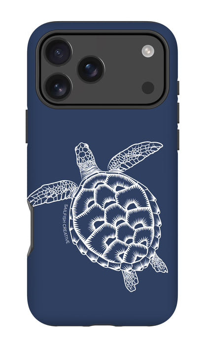 iPhone Phone Case - Turtle Outline Navy