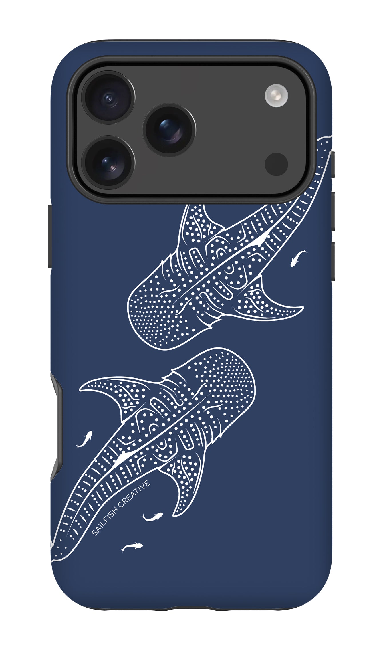 iPhone Tough Phone Case - Whale Sharks Outline Navy