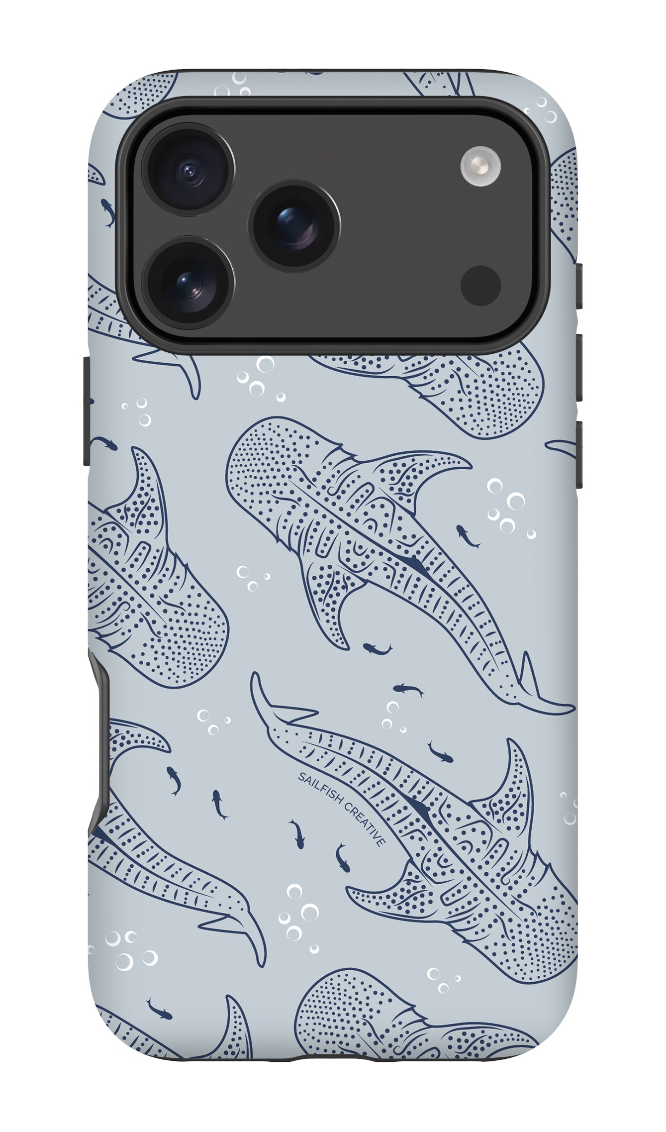 iPhone Tough Phone Case - Whale Sharks Pattern Overcast Blue